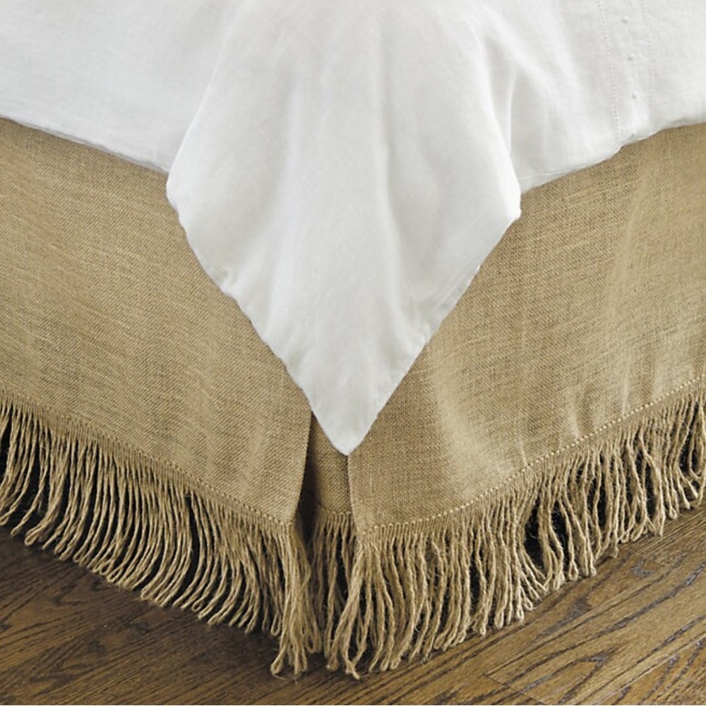 Jute Bohemian Full size bed skirt NEW